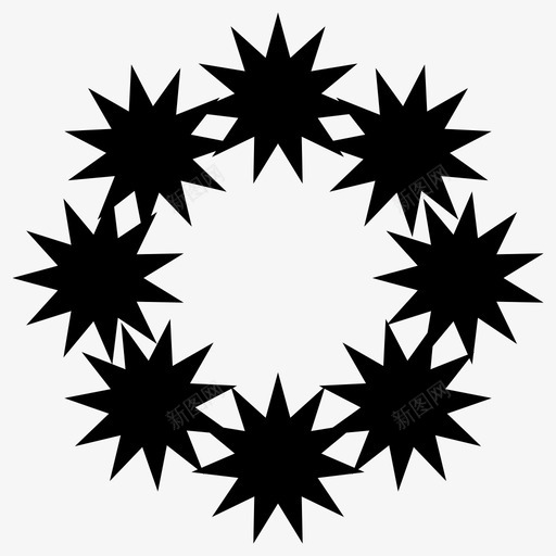 星星图案结合图标svg_新图网 https://ixintu.com 图案 星星 结合