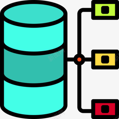 存储数据管理器线性颜色图标图标