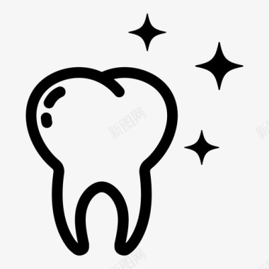 闪亮牙齿牙医预防图标图标