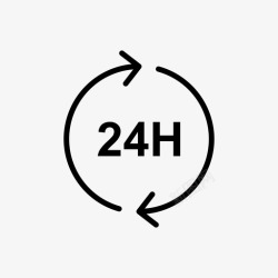 6小时24小时客户支持6直线图标高清图片