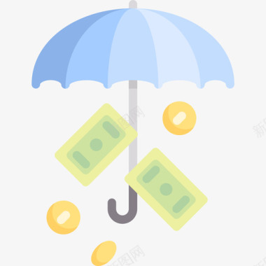 雨伞投资42扁平图标图标