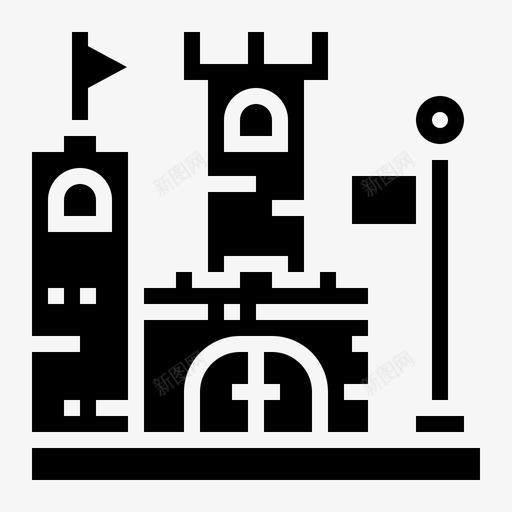 城堡建筑游戏图标svg_新图网 https://ixintu.com 城堡 建筑 战争 游戏 电子竞技
