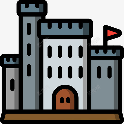 英国城堡4线性颜色图标svg_新图网 https://ixintu.com 线性颜色 英国城堡4