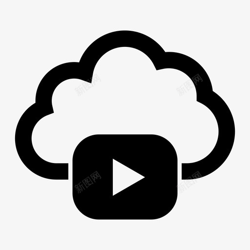 云视频云计算播放图标svg_新图网 https://ixintu.com 云视频 云计算 云计算图标集glyph 播放 播放器