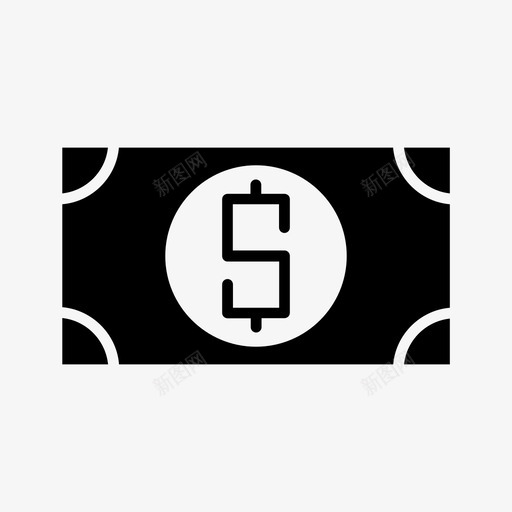 货币美元付款图标svg_新图网 https://ixintu.com 业务 付款 字形 美元 货币