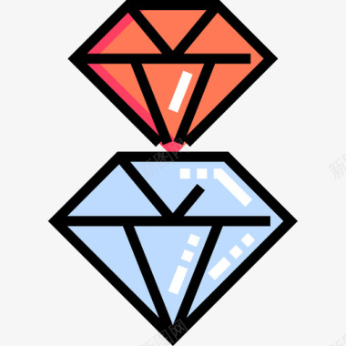 钻石女权主义7线性颜色图标图标
