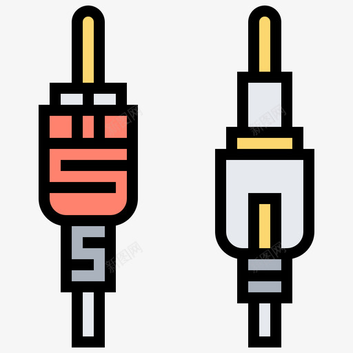 插孔连接器连接器类型线颜色图标svg_新图网 https://ixintu.com 插孔 类型 连接器 颜色