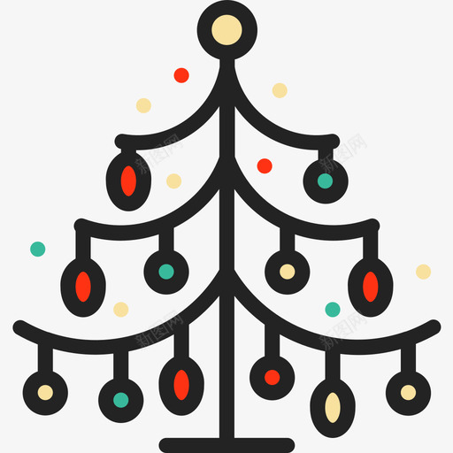 圣诞树圣诞185线形颜色图标svg_新图网 https://ixintu.com 圣诞 圣诞树 线形 颜色