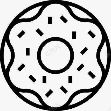 甜甜圈快餐51线性图标图标