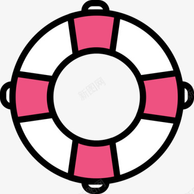 救生圈海边3线性颜色图标图标