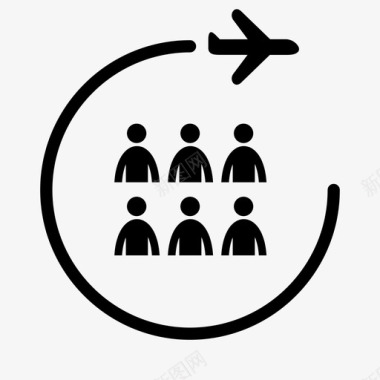 团体旅行机场航班图标图标