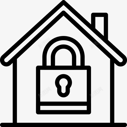 锁定城市卷24线性图标svg_新图网 https://ixintu.com 城市 线性 锁定