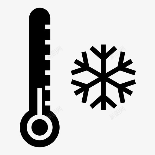 冬季温度雪温度计图标svg_新图网 https://ixintu.com 冬季字形 冬季温度 天气 温度计 雪