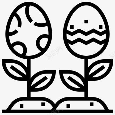复活节彩蛋复活节50直纹图标图标
