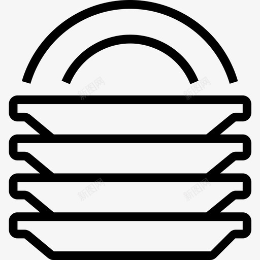 盘子厨房和炊具轮廓图标svg_新图网 https://ixintu.com 厨房和炊具 盘子 轮廓