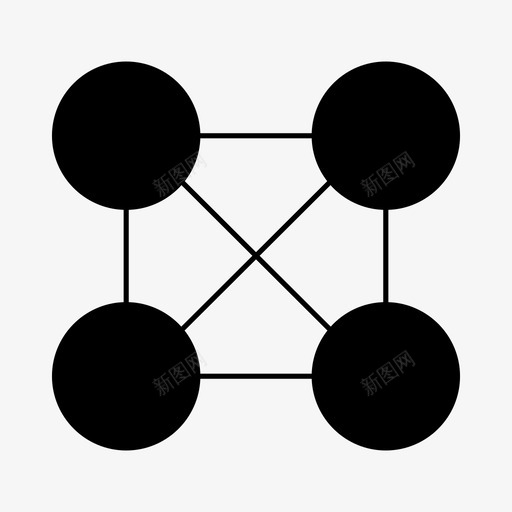 网络链接节点图标svg_新图网 https://ixintu.com 图表 网络 节点 链接