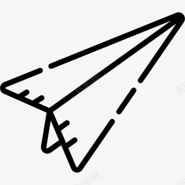 纸飞机社交媒体80线性图标图标