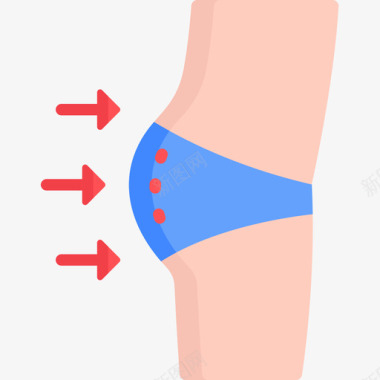 臀部整形手术4扁平图标图标