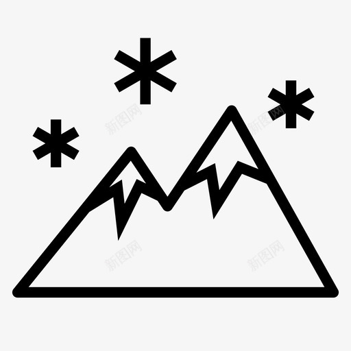 雪山雪花图标svg_新图网 https://ixintu.com 雪山 雪花