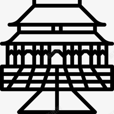 建筑中国48直线图标图标