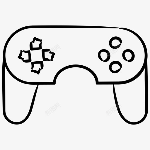 游戏控制器游戏板游戏杆图标svg_新图网 https://ixintu.com 图标 手绘 控制器 游戏 电子游戏