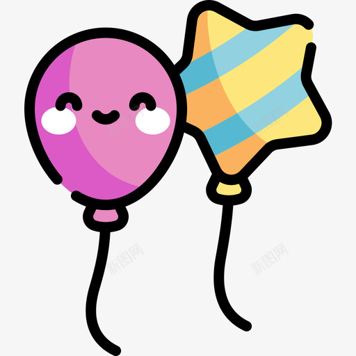 气球新年25线性颜色图标svg_新图网 https://ixintu.com 新年 气球 线性 颜色