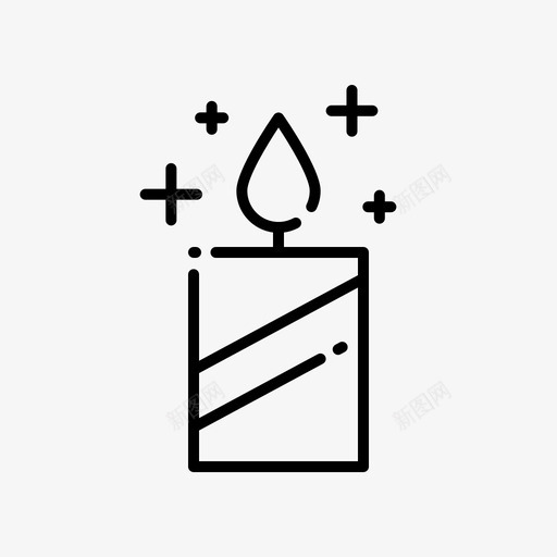 蜡烛冬季81直线型图标svg_新图网 https://ixintu.com 冬季 直线 线型 蜡烛