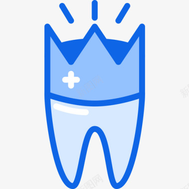 牙冠牙科13蓝色图标图标