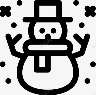 雪人圣诞城13号直线型图标图标