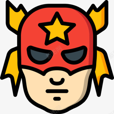 超级英雄超级英雄5线性颜色图标图标