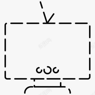 电视电子产品虚线图标图标