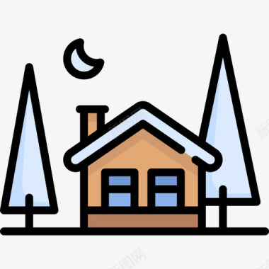 房子北极14线性颜色图标图标