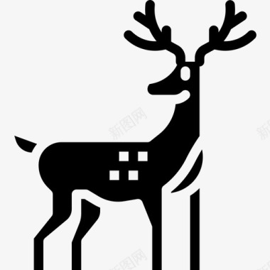 驯鹿圣诞193实心图标图标