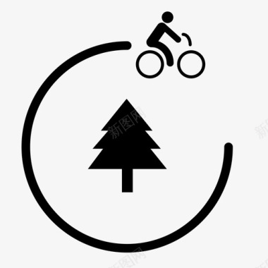 自行车森林自行车自由图标图标