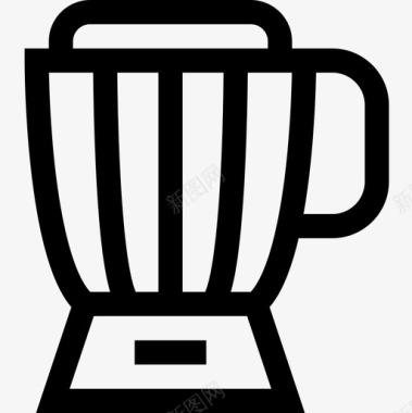 搅拌机咖啡店直列式图标图标