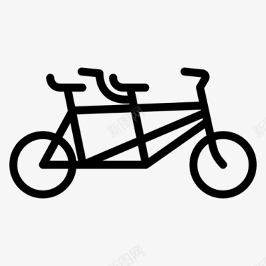 双人自行车自行车情侣图标图标