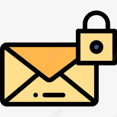挂锁电子邮件32线形颜色图标图标