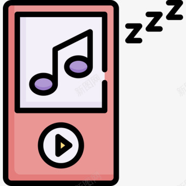 音乐播放器睡眠时间17线性颜色图标图标