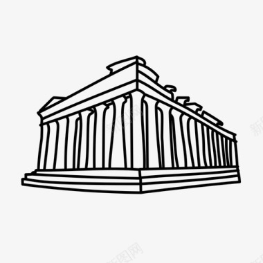 卫城建筑希腊图标图标