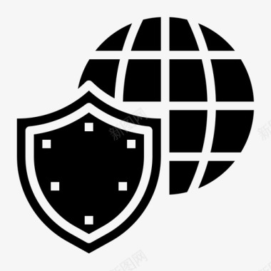 网络安全防御保护图标图标