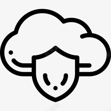 云存储数字服务8线性图标图标