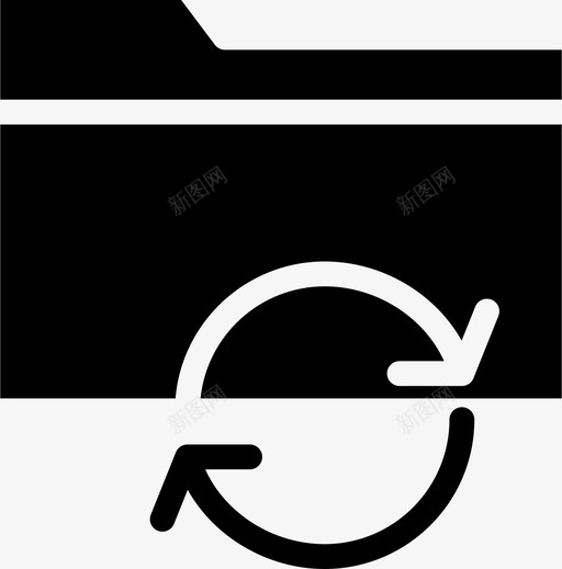 箭头文件夹刷新图标svg_新图网 https://ixintu.com 刷新 同步 文件和文件夹实心 文件夹 箭头