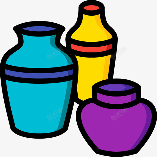 花瓶室内25线性颜色图标svg_新图网 https://ixintu.com 室内设计 线性 花瓶 颜色