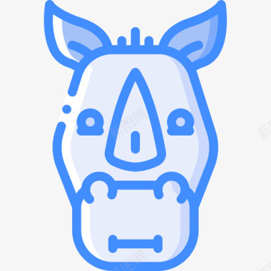 犀牛可爱的图标5蓝色图标