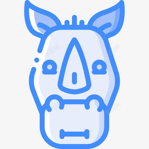 犀牛可爱的图标5蓝色svg_新图网 https://ixintu.com 可爱 图标 爱的 犀牛 蓝色