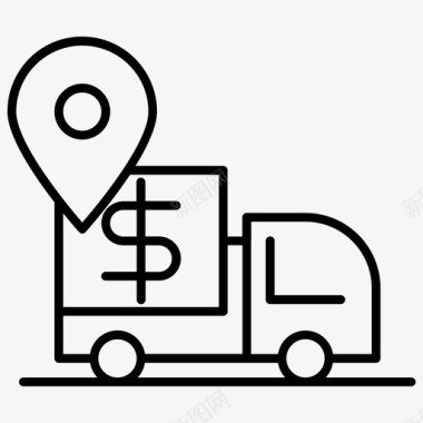 跟踪包汽车交付货物图标图标