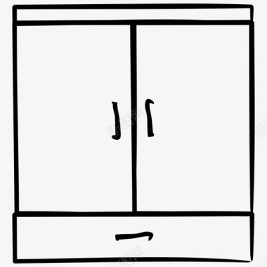 衣柜抽屉家具手绘图标图标