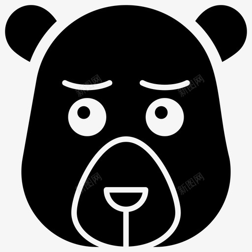 悲伤的熊熊头卡通图标svg_新图网 https://ixintu.com 卡通 悲伤的熊 情感 熊头 矢量熊头标志 表情标签 表情符号矢量图标
