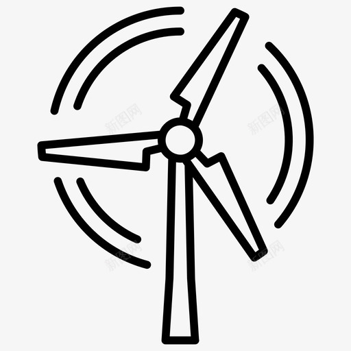风车风能风电场图标svg_新图网 https://ixintu.com 清洁能源线图标 风力发电 风力涡轮机 风电场 风能 风车