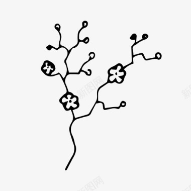 植物树枝花图标图标